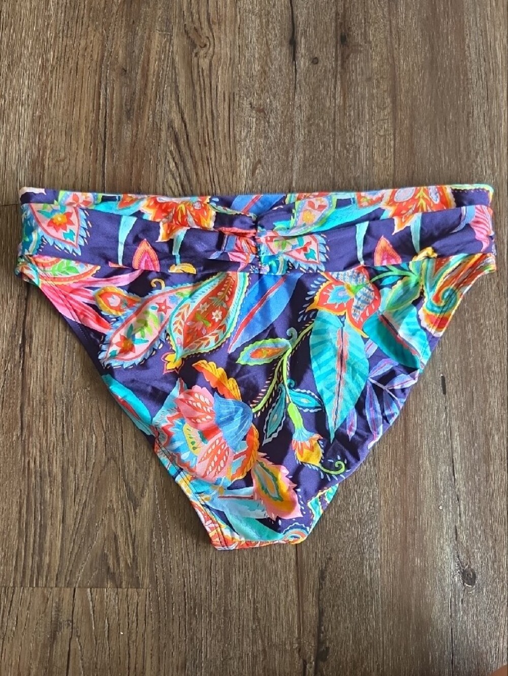 Nwot La Blanca Paisley Bikini Bottoms Swim Blue Multicolor Size 10 - Picture 6 of 6